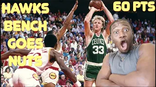 Reaction To Larry Bird Scores 60 on Atlanta Hawks 1985 | HAWKS BENCH GOES NUTS