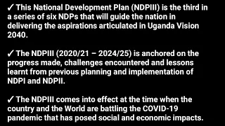 National Development plan III ( poverty, UG ECON @NAISHAACADEMY )