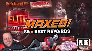 MAXED SEASON 5 ELITE ROYALE PASS - Best Rewards Yet? PUBG Mobile