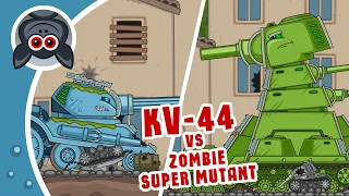 KV-44 vs Zombie Super Mutant. Steel Monsters. Cartoons About Tanks