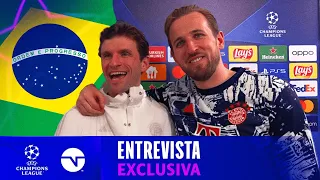 RESENHA ABSURDA COM THOMAS MÜLLER E HARRY KANE NA CHAMPIONS: "ELE JOGA BONITO!" | ENTREVISTA