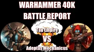 Warhammer 40K Battle Report: Tau vs Adeptus Mechanicus 8th ed New Chapter Approved 2018