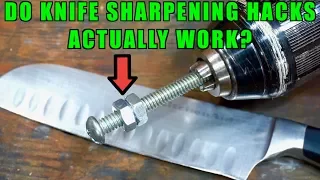 DO KNIFE SHARPENING HACKS ACTUALLY WORK?? Strange knife sharpening methods