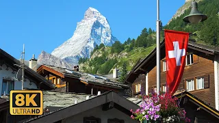 ZERMATT SWITZERLAND 🇨🇭 -  With A Epic VIew of The Matterhorn In 8K 🇨🇭