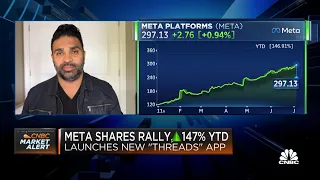 Meta's stock pops as user growth surges on its Twitter rival Threads