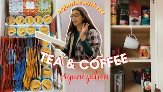 Coffee and Tea Bar Organization and Setup ☕ 🍵 | coffee station | organize my tea drawer with me