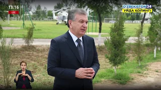 Янгиликлар 24 | Президент Шавкат Мирзиёев Сардоба туманига етиб борди