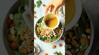 Spinach Chickpea Salad Recipe 🌿 #shorts #salad