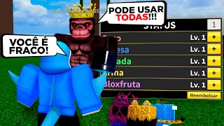 REI GORILA VS TODAS AS FRUTAS DO BLOX FRUITS COM 1 DE STATUS!