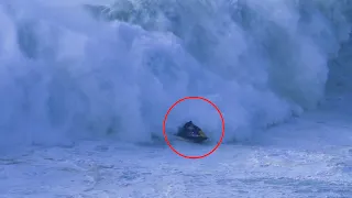 Scary rescue attempt fails after pro surfer suffers colossal wave wipeout at Nazaré.