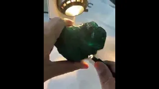 7,525 carat emerald Chipembele (The rhino) discovered at Kagem emerald Mine in Zambia.