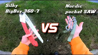 Nordic Pocket Saw VS Silky BigBoy 360 -7  ll Test