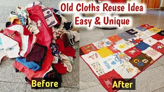 OLD CLOTHES REUSE IDEA || बच्चो के पुराने कपड़ो से बनाये ये सुन्दर सा Blanket || Ajs Positive Vibes