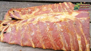 Raw smoked ribs in the Mosquito smokehouse, a new recipe for smoked ribs from #FishermanDV27Rus