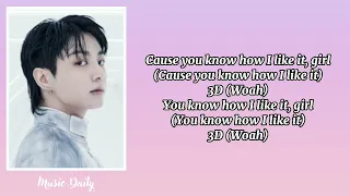 Jungkook (정국) ft Jack Harlow - 3D Easy Lyrics