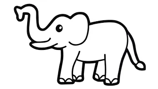 Rainbow Elephant Drawing and Coloring for Kids | Cara Menggambar dan Mewarnai Gajah Pelangi