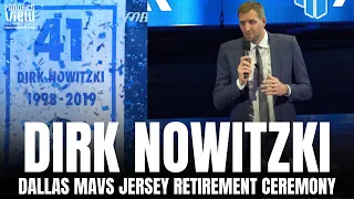 The Moment Dirk Nowitzki's No. 41 Jersey Is Immortalized in Dallas Mavericks Rafters Forever