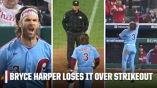 😱 Bryce Harper tosses helmet into stands after being ejected | MLB on ESPN