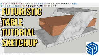 Sketchup tips and tricks tutorial How to make futuristic table in sketchup