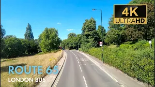 London Bus Ride, Route 65, Double Decker, 4K Virtual Tour