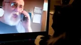 Cat Watches Angry Grandpa