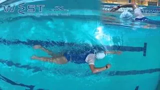 swimming freestyle drill-30 :Breathing every two strokes and staying 3 sec. in breathing position