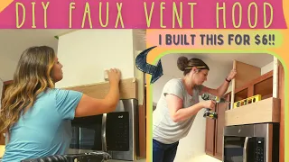 HOW I BUILT A FAUX VENT HOOD FOR $6!!! ) Kitchen Cabinet Makeover Pt 2 | Home Reno Ep. 10