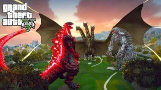 Shin Godzilla vs Mechagodzilla and King Ghidorah | GTA V Mods