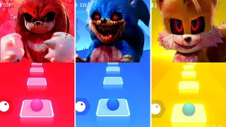 Knuckles Exe vs Sonic Exe vs Tails Exe || Tiles Hop EDM Rush