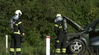 21.08.23 | Rønnede | Bil i brand på autotransporter - MTV SYD | Car on fire on an autotransporter