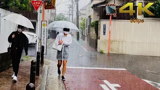 [4K] Tokyo backstreets in Heavy rain ☔️ | ASMR #rain #tokyo #japanwalk