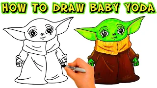 Easy drawing | How to draw BABY YODA - The Mandalorian #bebeyoda