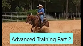 Advanced reining maneuvers training ride on a 4 year old part 2