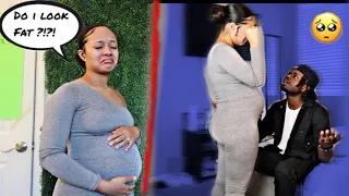 BEING INSECURE WHILE PREGNANT TO SEE HOW MY MAN REACTS ** CUTE REACTION**