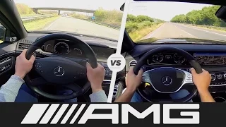 Mercedes S63 AMG vs S65 AMG | Acceleration POV Autobahn | 5.5 V8 BiTurbo vs 6.0 V12 Biturbo