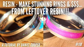 #118. Resin Make STUNNING INLAY RINGS From LEFTOVER RESIN. A Tutorial by Daniel Cooper