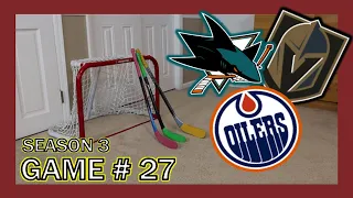 KNEE HOCKEY SEASON 3 - GAME 27 - GOLDEN KNIGHTS / SHARKS / OILERS - QUINNBOYSTV