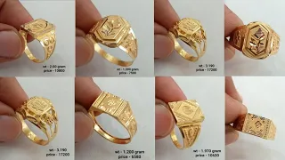 latest gold men's ring designs starting from price - 6580 || light weight gold men's ring designs ||