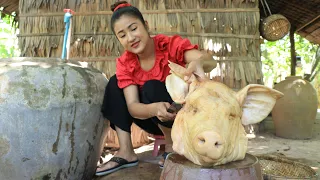 Countryside Life TV: The best recipes with pig head / Yummy grilled pig head recipe