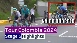 Nairo Quintana DROPPED Hard By Alexey Lutsenko | Tour Colombia 2024 Stage 5 Highlights