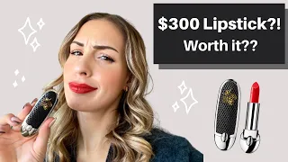 $300 LIPSTICK?!? Worth it?? Guerlain Rouge G Prestige Edition - Review, unboxing, swatches.