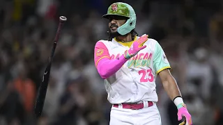 Fernando Tatis Jr. blasts a homer, then unleashes an epic bat flip!