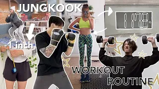 7 DAYS Of Doing BTS JUNGKOOKS Workout Routine🏋🏼💪 | EASY?!? | - 2lbs Down