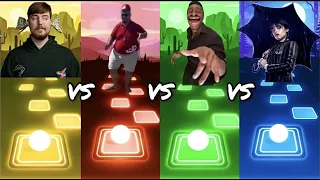 MrBeast 🆚 Skibidi Dop Dop Yes Yes 🆚  That One Guy 🆚 Wednesday | Tiles Hop EDM Rush