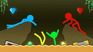 Red and Blue , Stickman Animation - (Escape Light Temple Part 63)