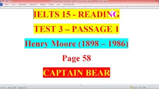 READING - IELTS 15 - HENRY MOORE