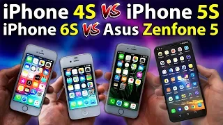 Практическое сравнение iPhone 4S, 5S, 6S и Asus Zenfone 5. Прогресс у айфонов. Андроид или iOS