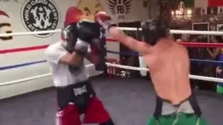 Bekman Soylybaev sparring Rocco Santomauro at Wild Card West Santa Monica