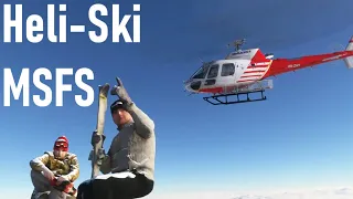 Heli Ski in an Air Glaciers helicopter in Microsoft Flight Simulator