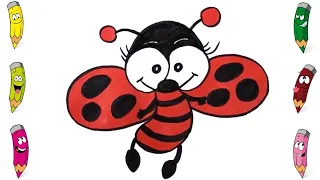 kids fun: Painting A Ladybug/    نقاشی کودک/ کفشدوزک